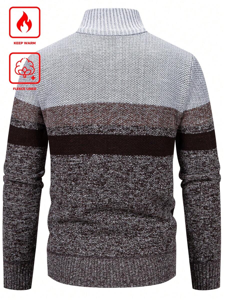 Men's color block ribbed cardigan — additional view