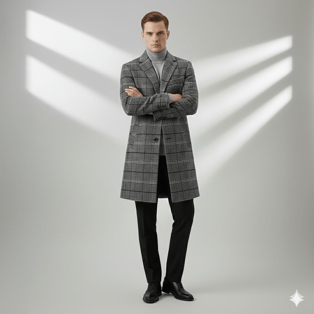 Braxton | Windowpane Wool Winter Coat