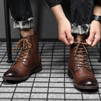 Men's cap toe leather ankle boots — additional view