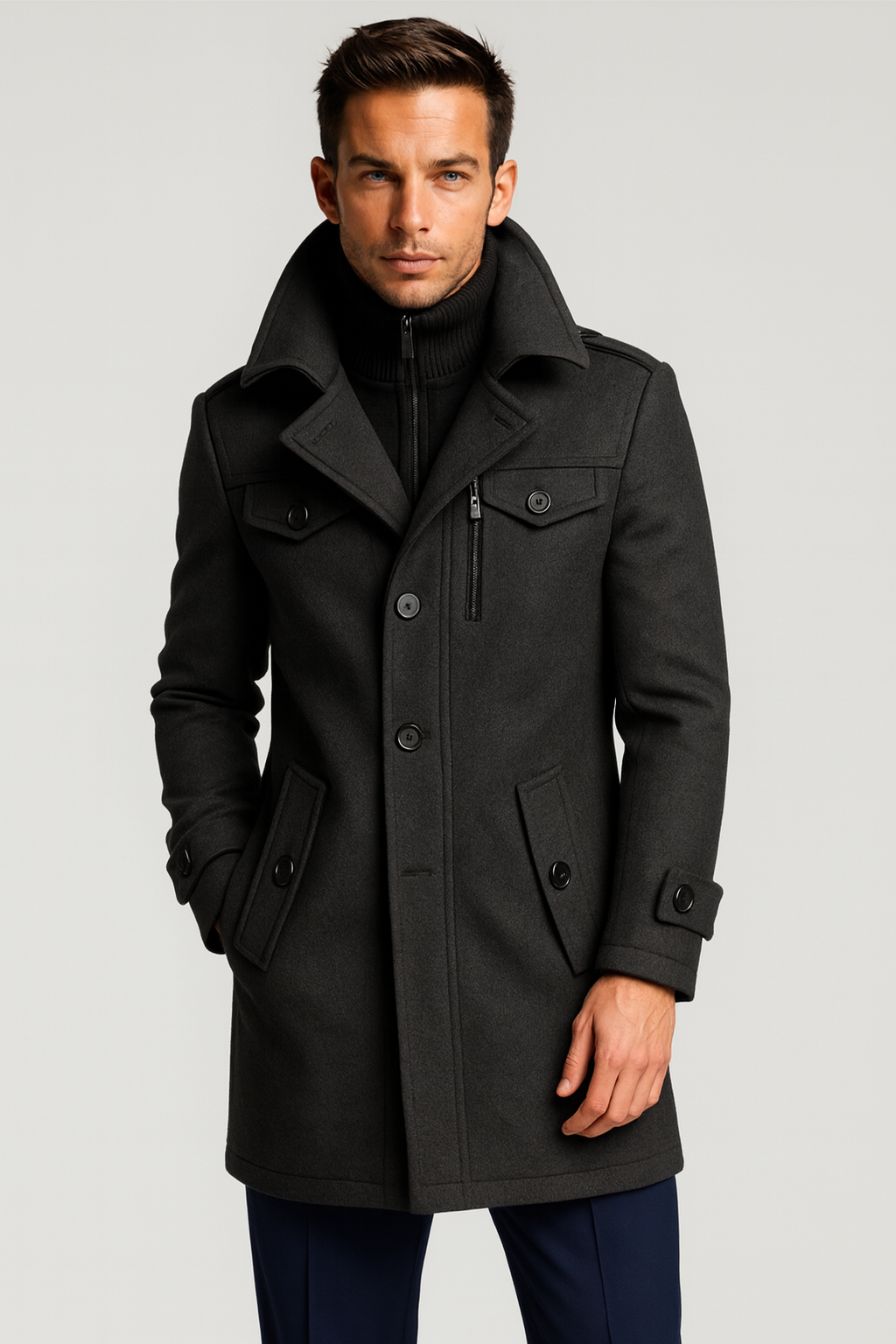 Men's insulated heritage coat in gray — additional view