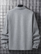 Men's single-breasted long sleeve shacket — alternate view