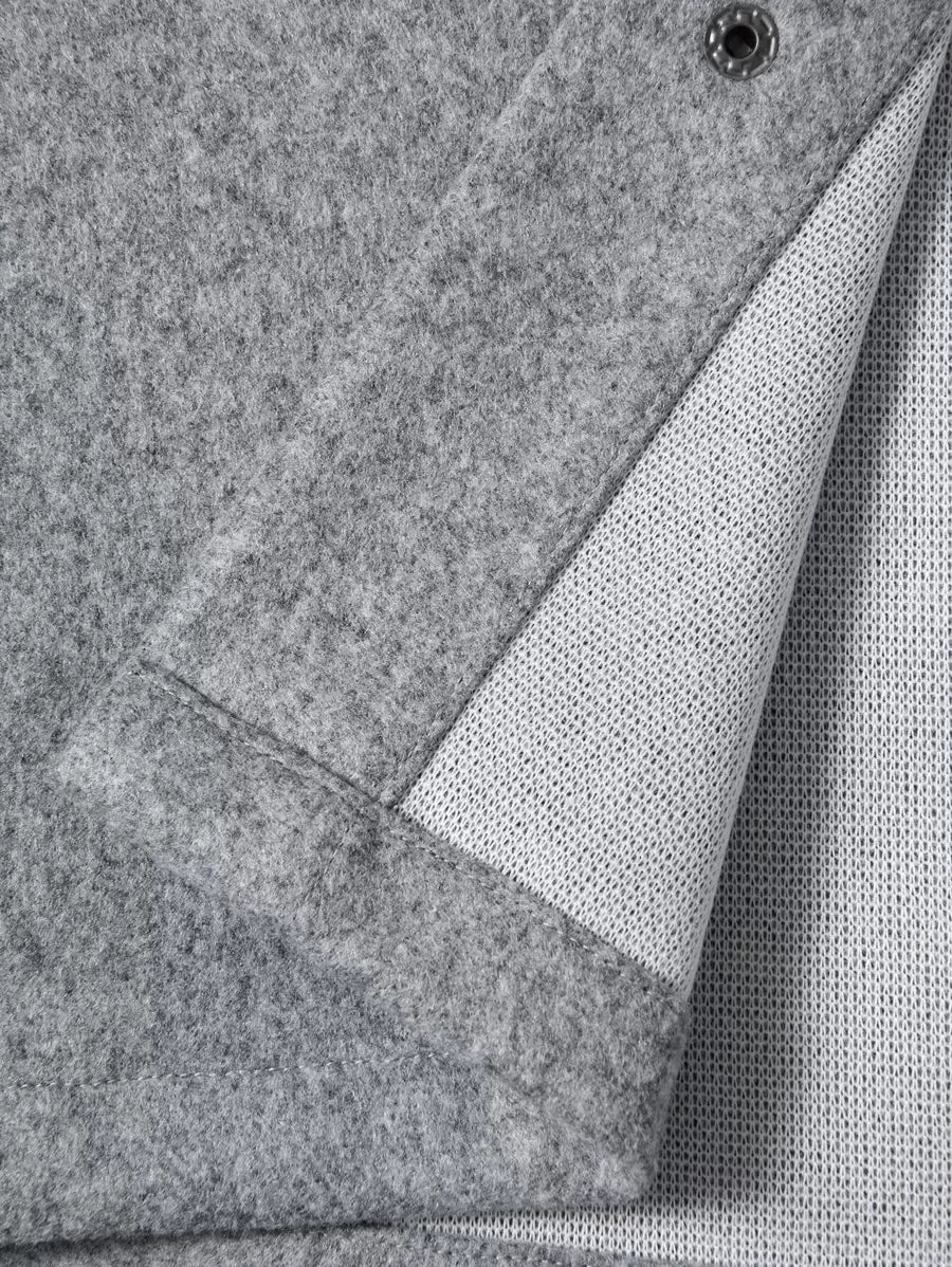Men's single-breasted long sleeve shacket — detail view