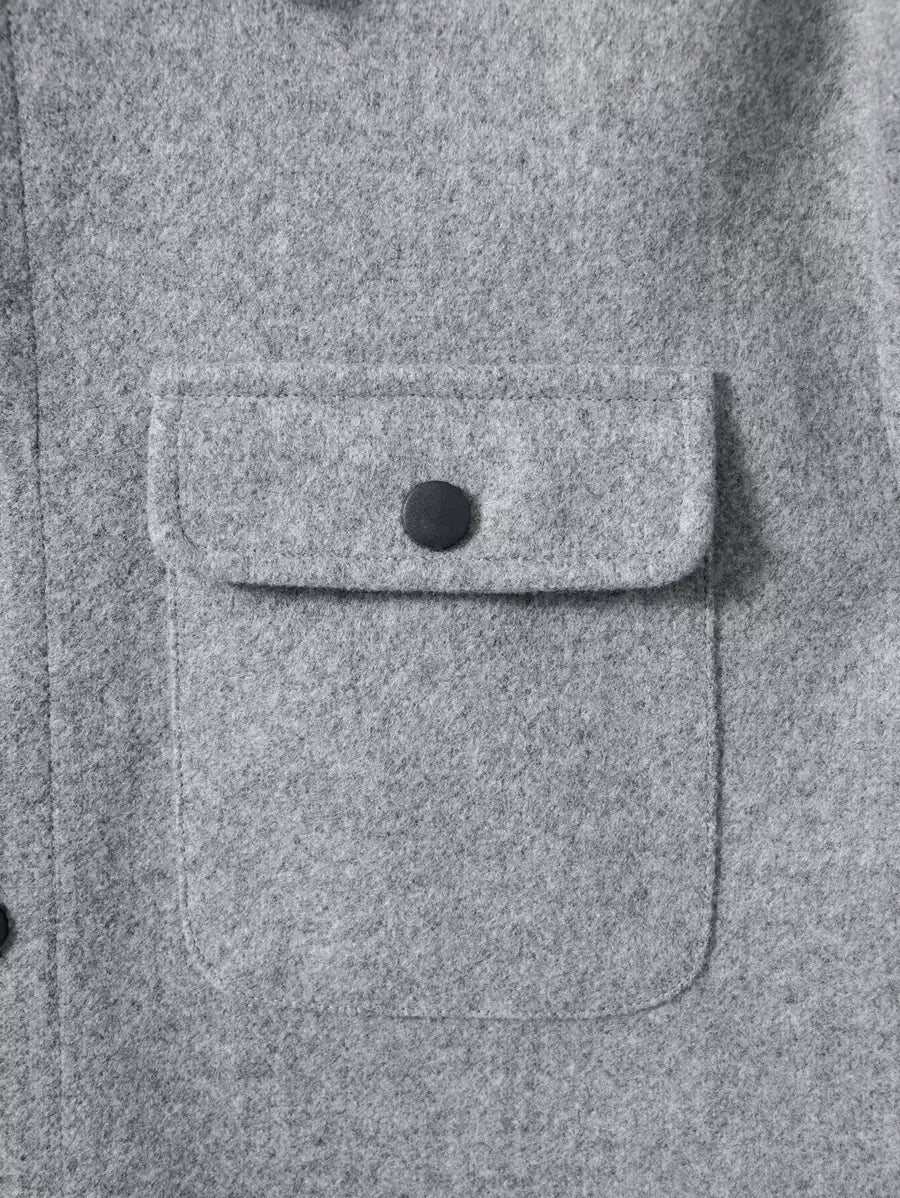 Men's single-breasted long sleeve shacket — additional view