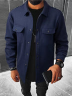 Men's single-breasted long sleeve shacket — additional view