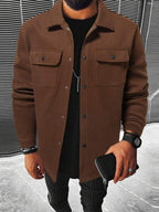 Men's single-breasted long sleeve shacket — additional view