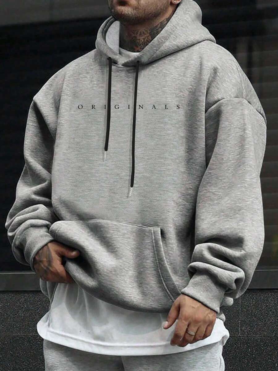 Men's hooded drawstring sweatshirt — additional view