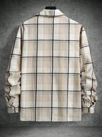Men's checked long sleeve shacket — alternate view