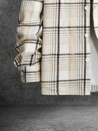 Men's checked long sleeve shacket — detail view