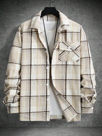 Men's checked long sleeve shacket — additional view