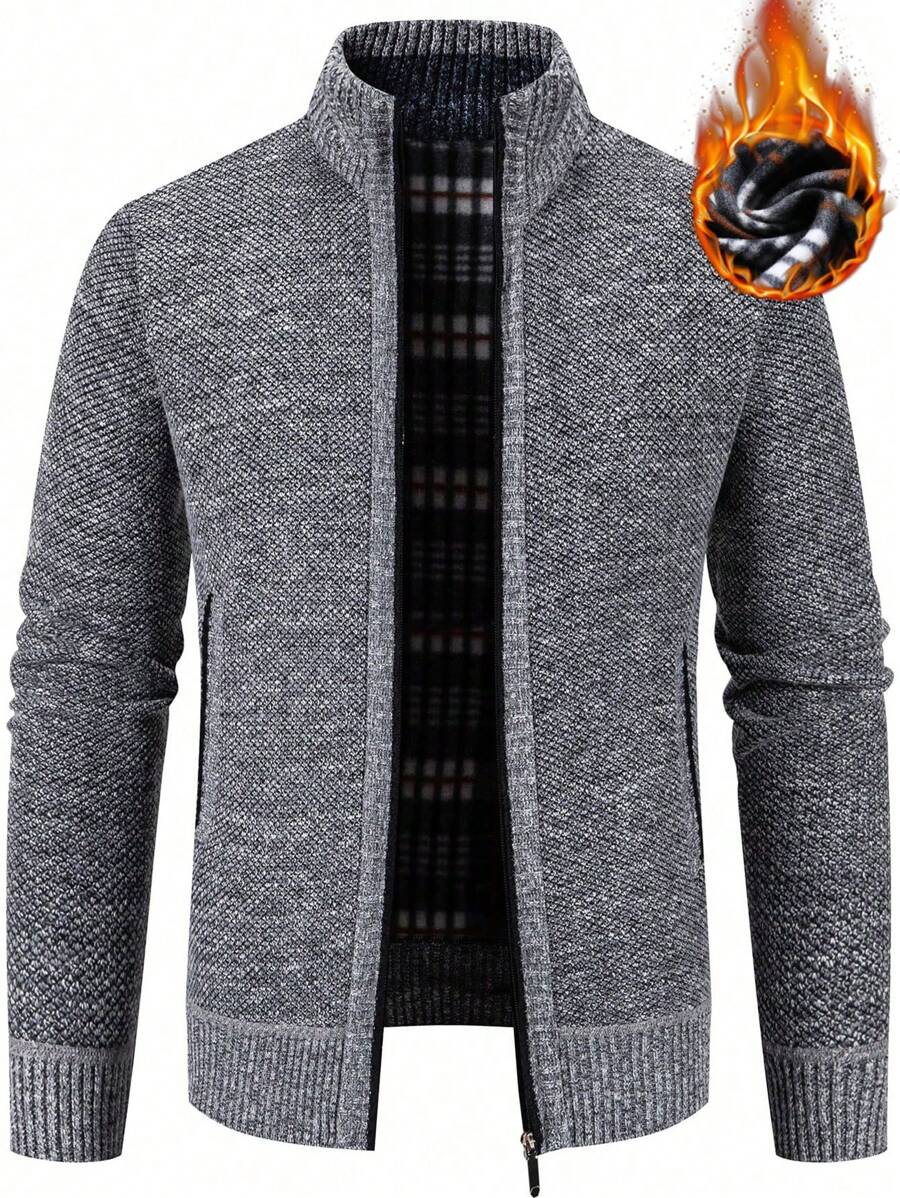 Men's color block ribbed cardigan — additional view