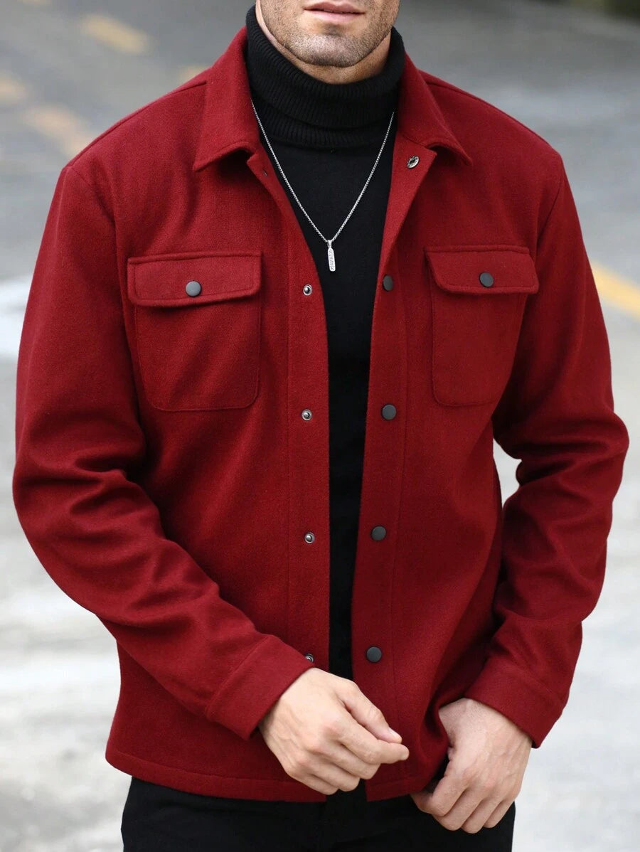 Men's single-breasted long sleeve shacket — additional view