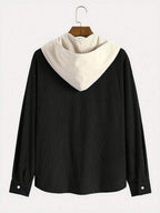 Men's corduroy relaxed-fit hoodie — detail view