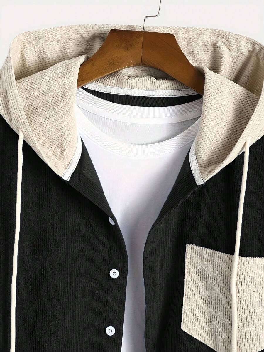 Men's corduroy relaxed-fit hoodie — additional view
