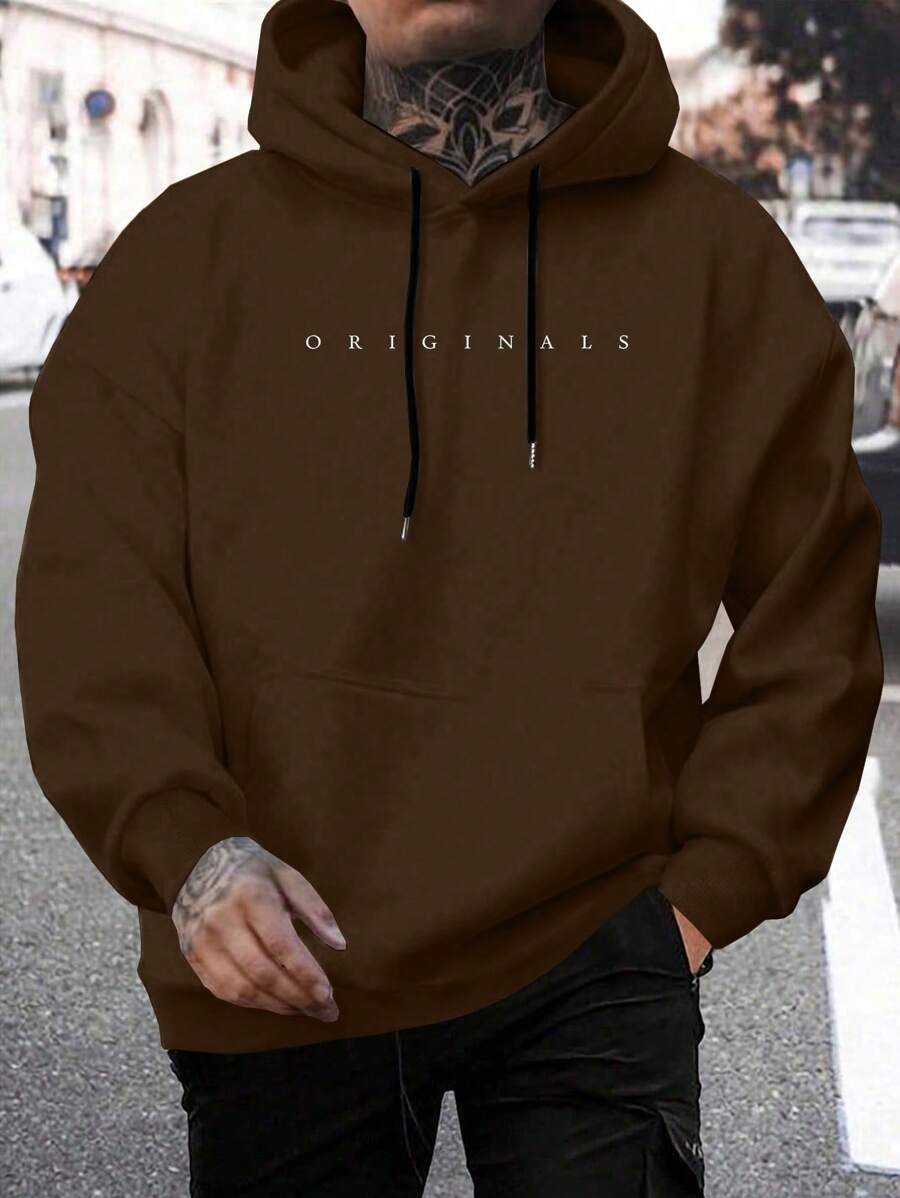 Men's hooded drawstring sweatshirt — additional view