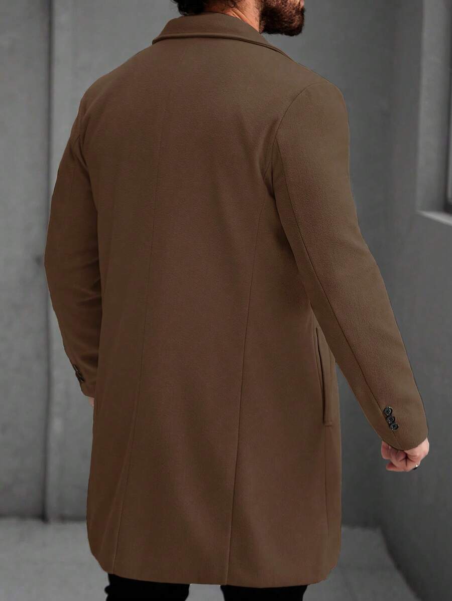 Men's button-up wool winter coat — additional view