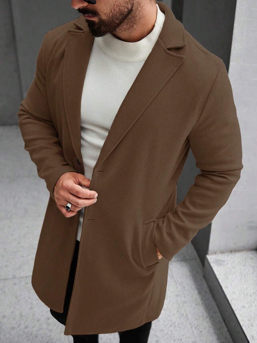 Men's button-up wool winter coat — additional view