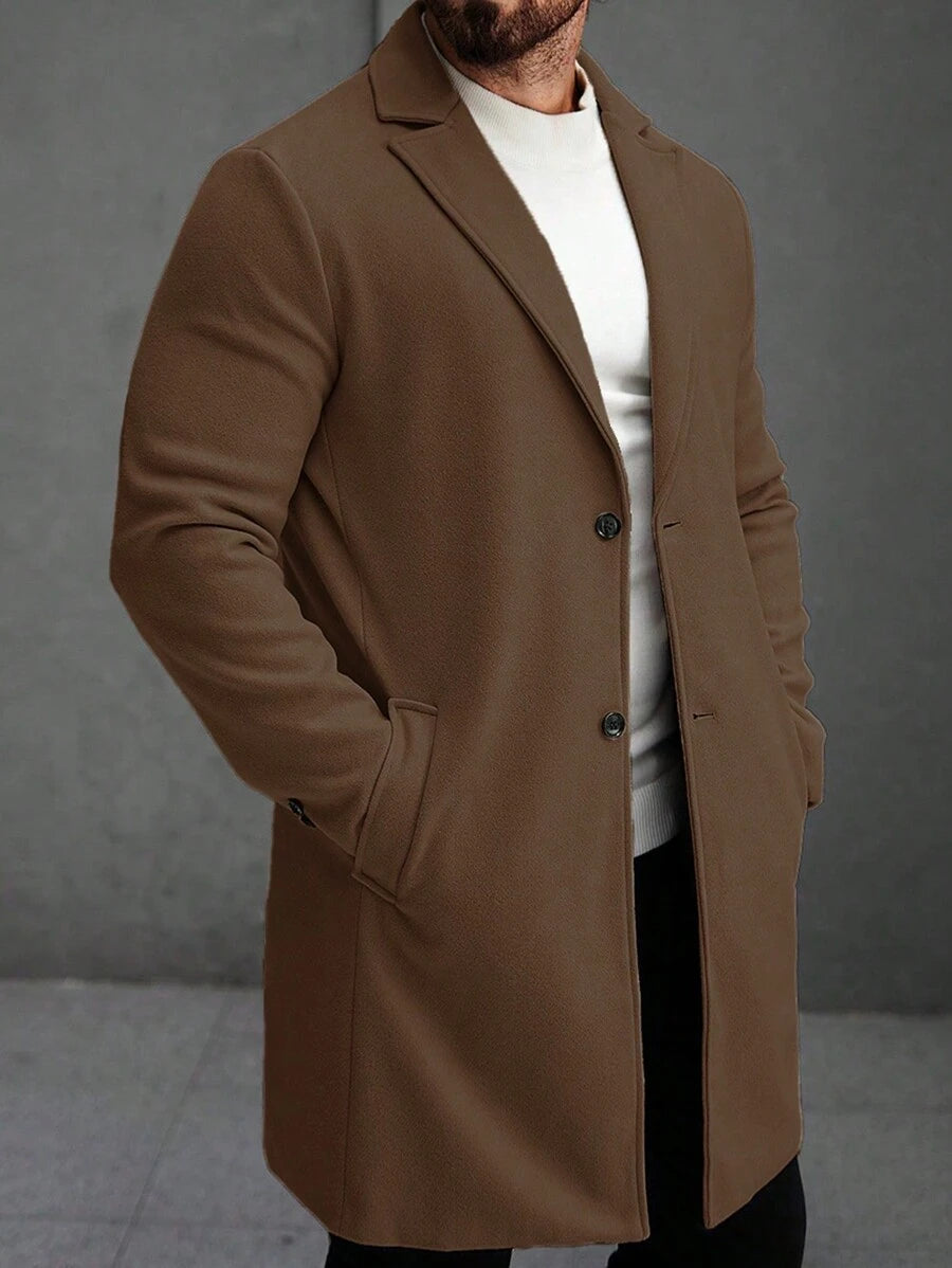 Men's button-up wool winter coat — additional view