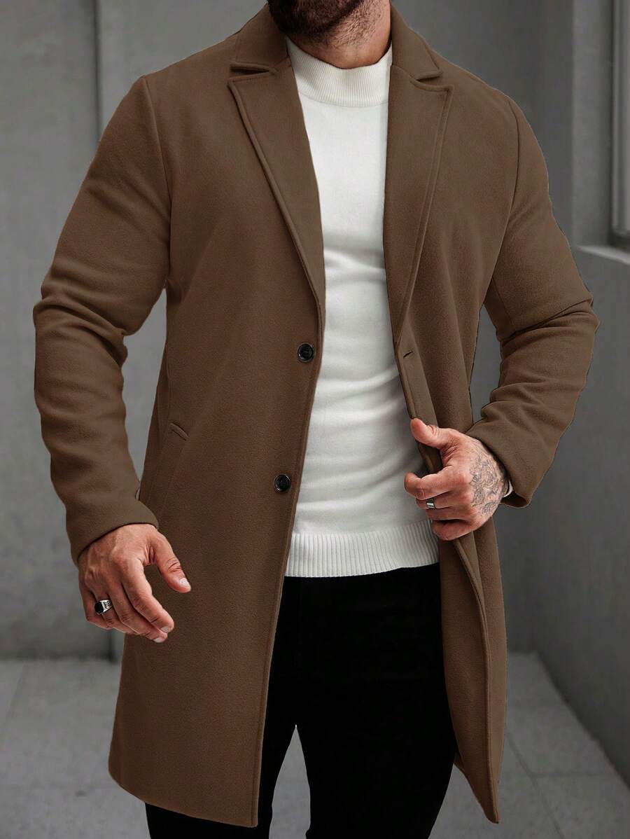 Men's button-up wool winter coat — additional view