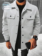 Men's single-breasted long sleeve shacket — additional view