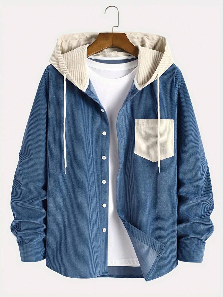Men's corduroy relaxed-fit hoodie — additional view