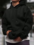 Men's drawstring long sleeve hoodie — alternate view
