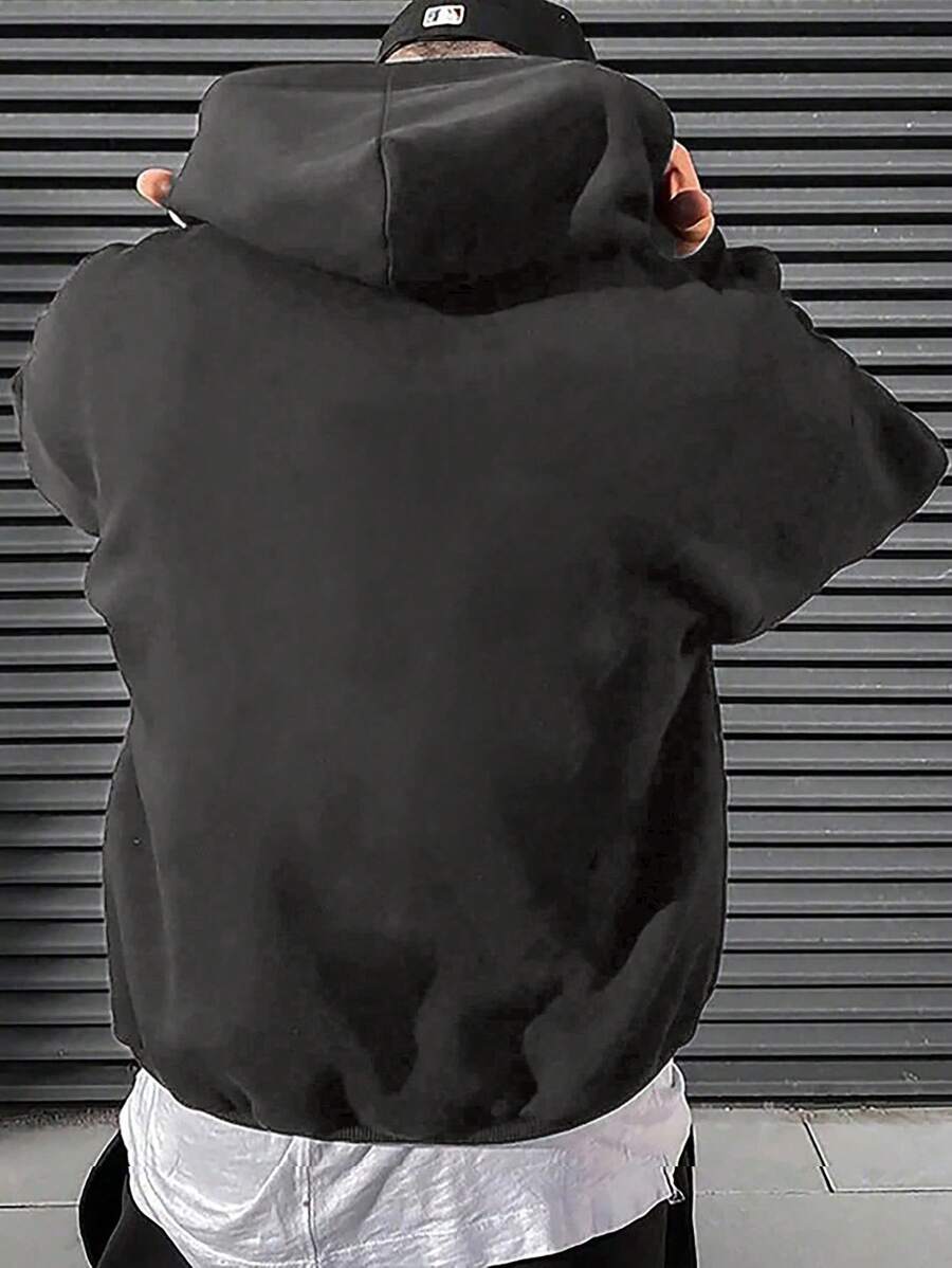 Men's drawstring long sleeve hoodie — additional view