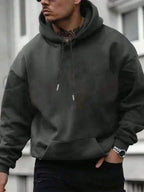 Men's drawstring long sleeve hoodie — additional view