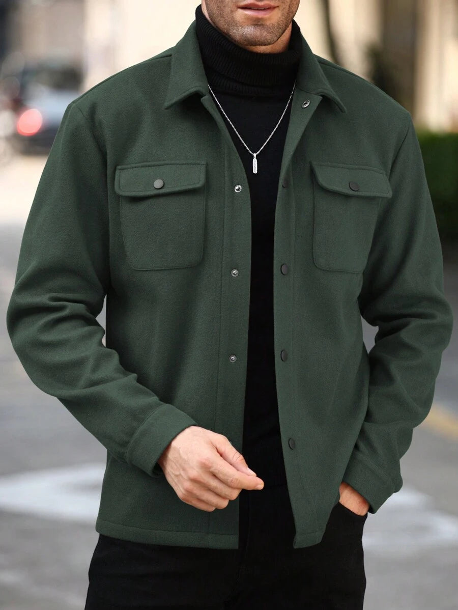 Men's single-breasted long sleeve shacket — additional view