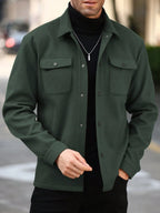 Men's single-breasted long sleeve shacket — additional view