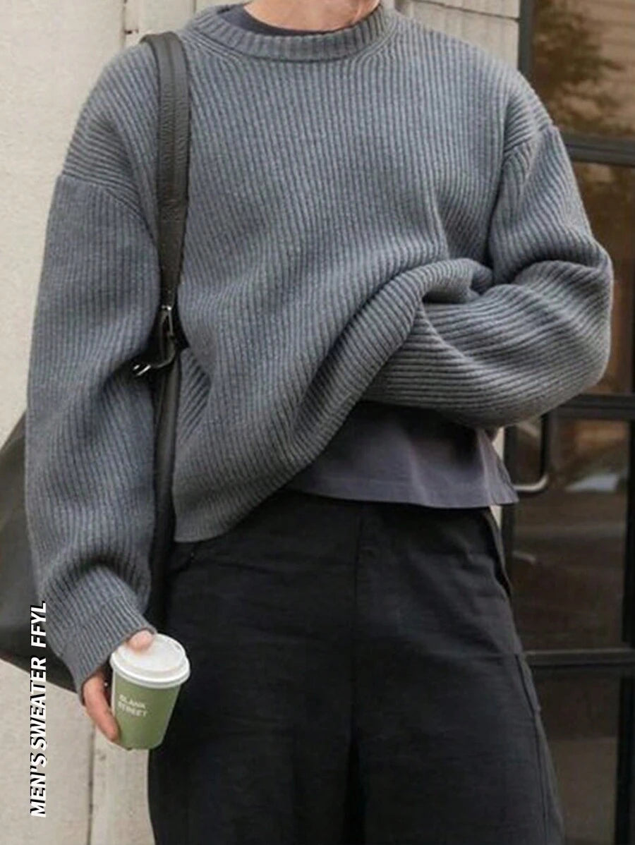Men's crew neck relaxed-fit pullover — alternate view