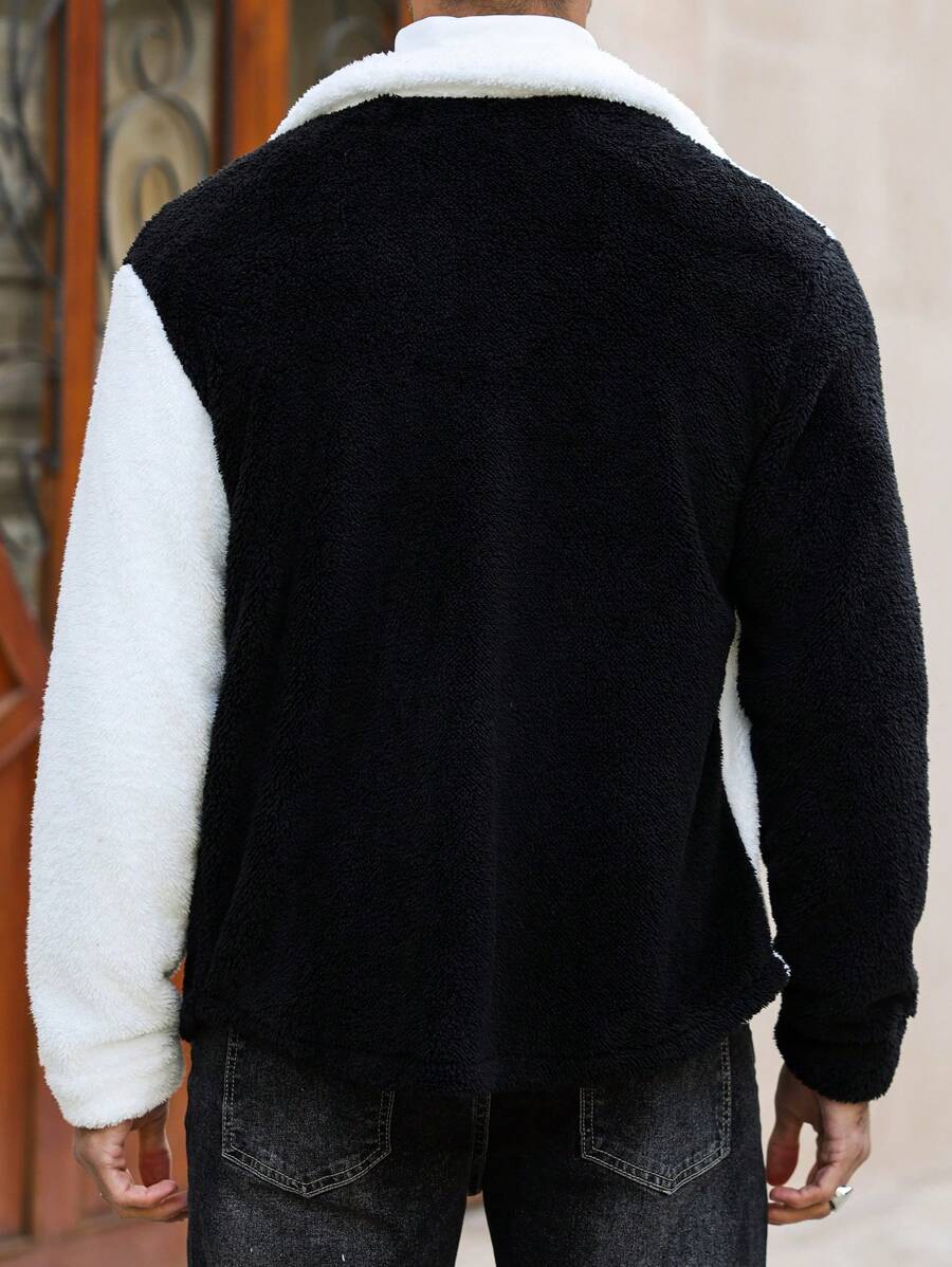Men's button-front teddy fleece jacket — alternate view