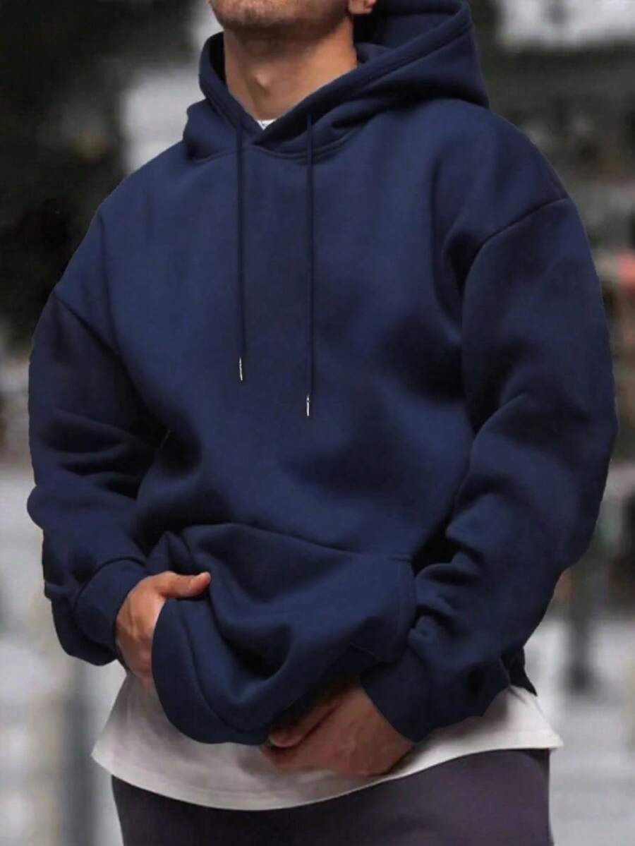 Men's drawstring long sleeve hoodie — additional view