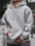 Men's drawstring long sleeve hoodie — additional view