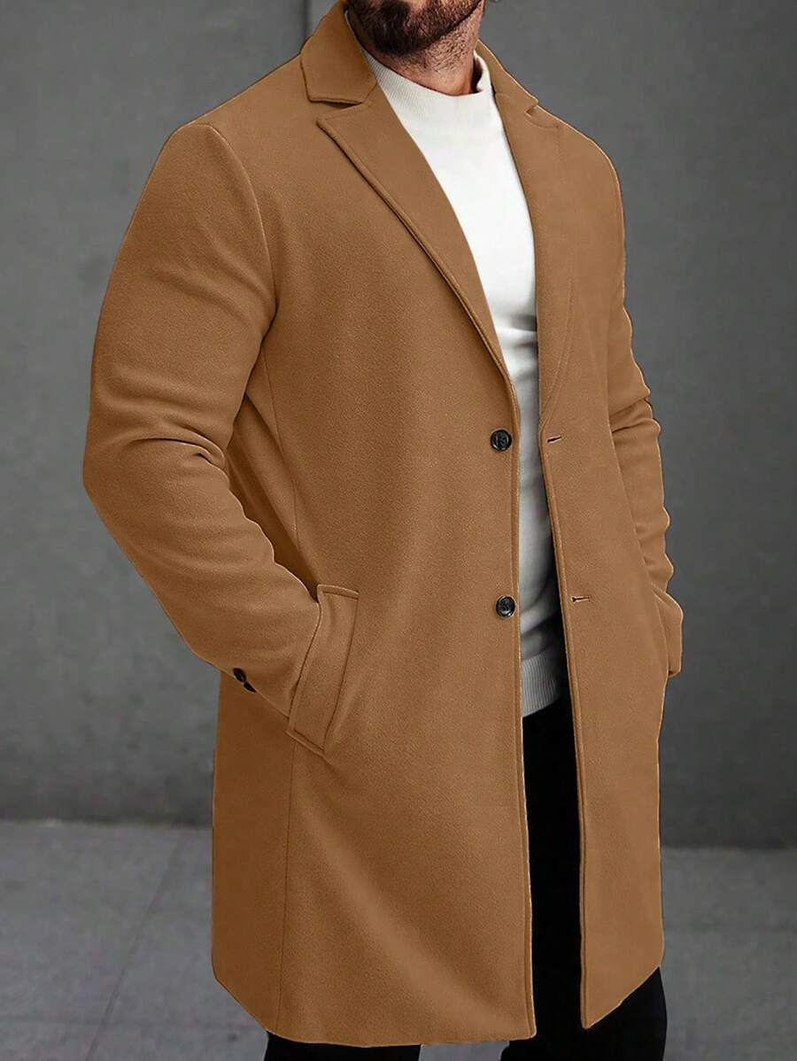 Men's button-up wool winter coat — additional view