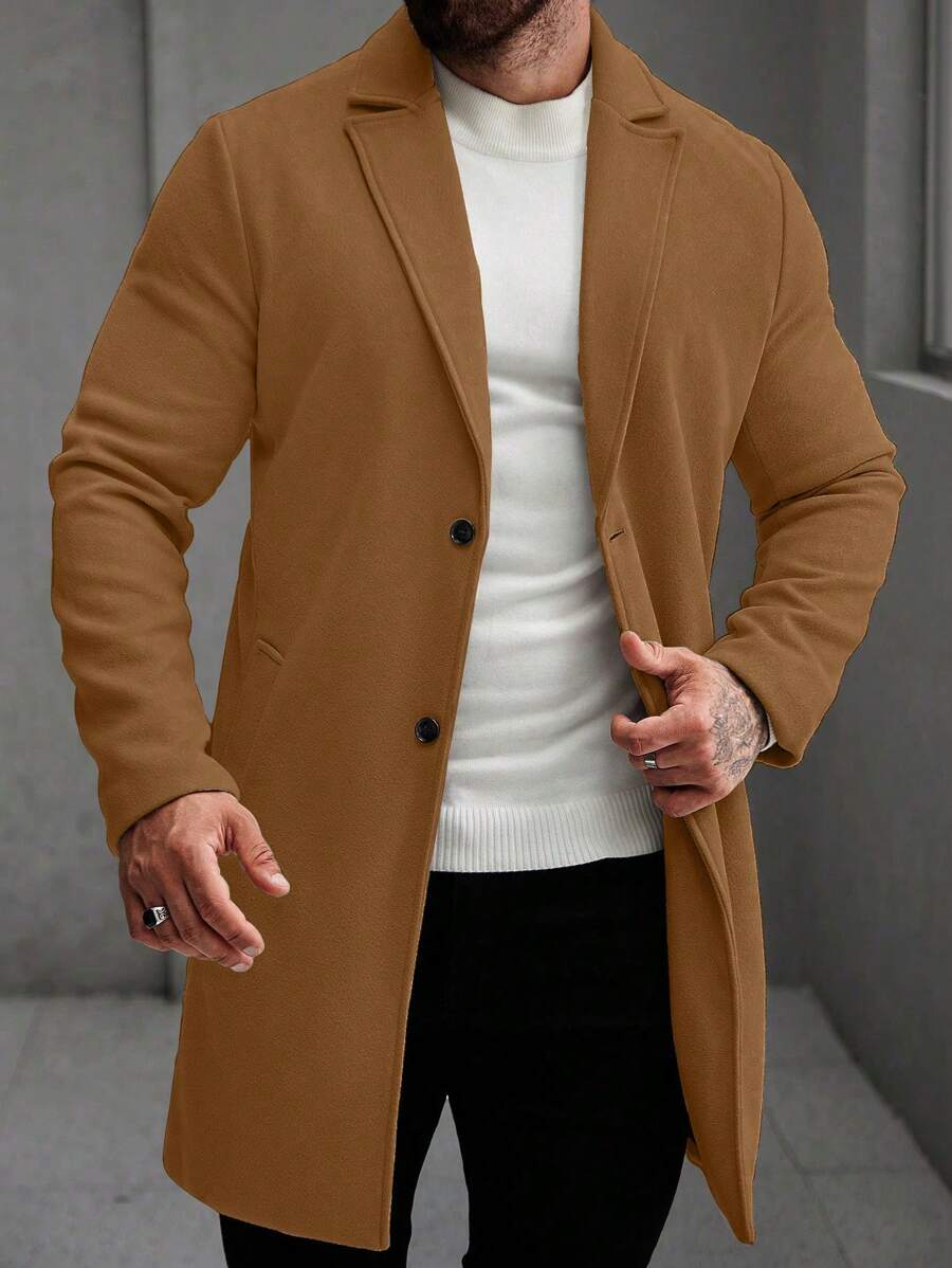 Men's button-up wool winter coat — additional view