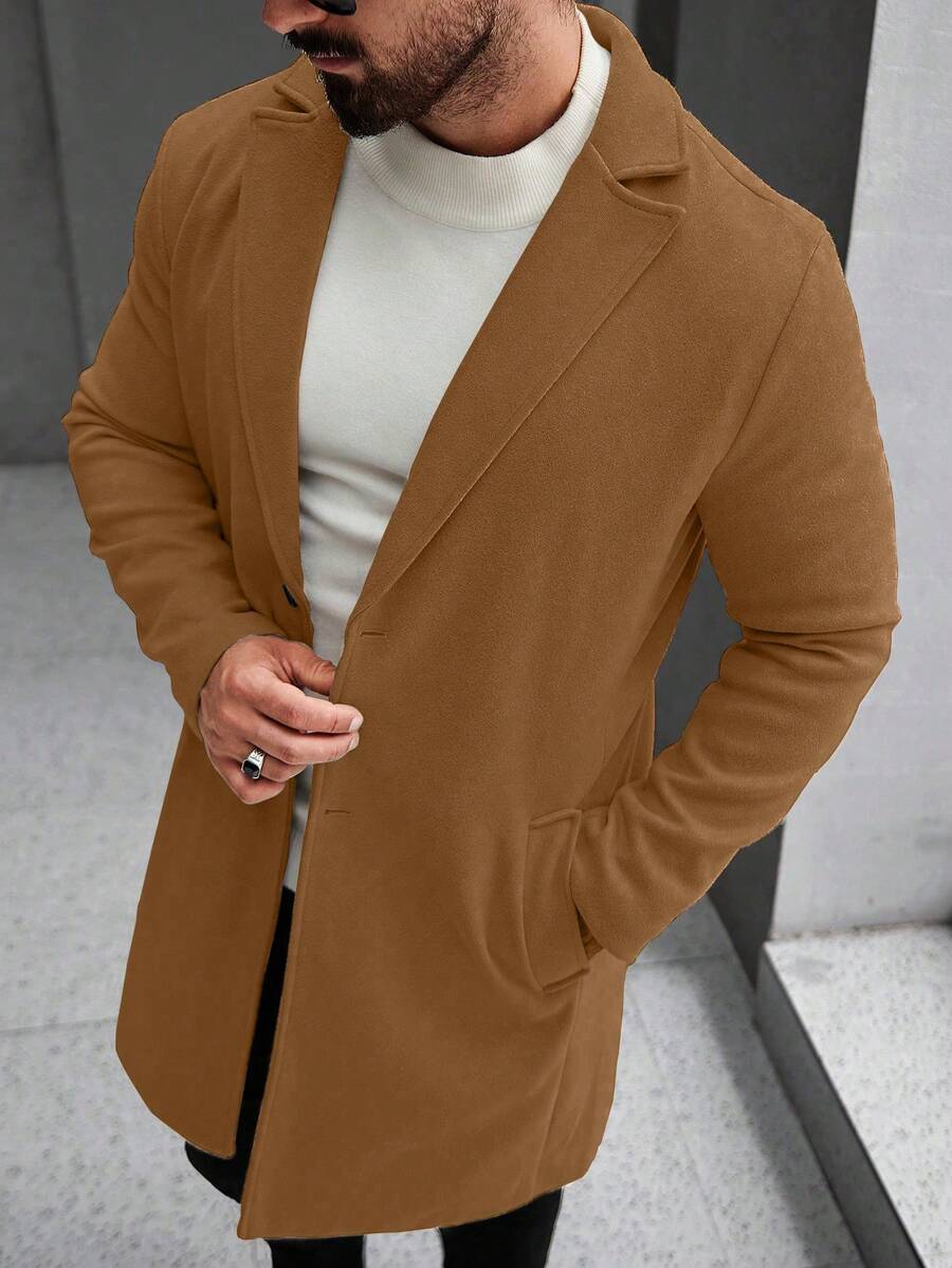 Men's button-up wool winter coat — additional view
