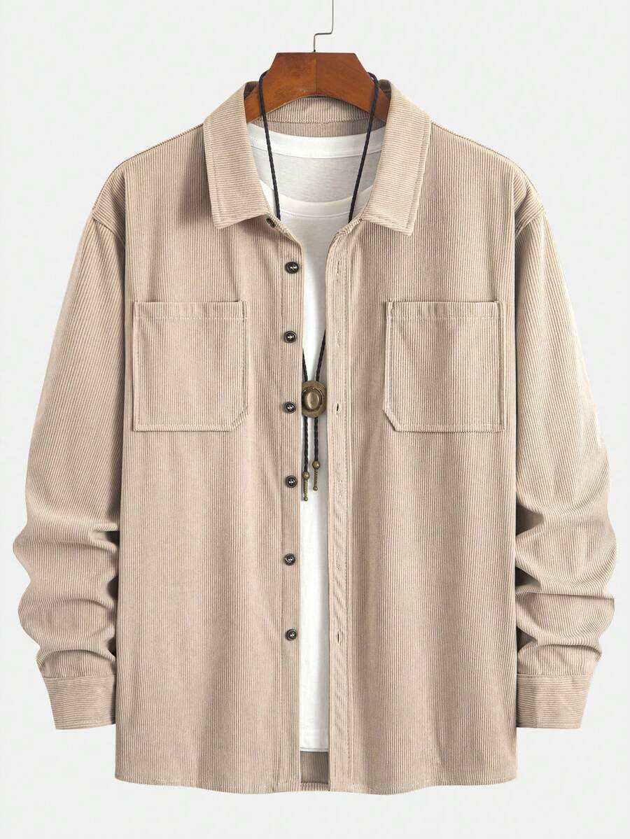 Men's corduroy button-up shacket — additional view