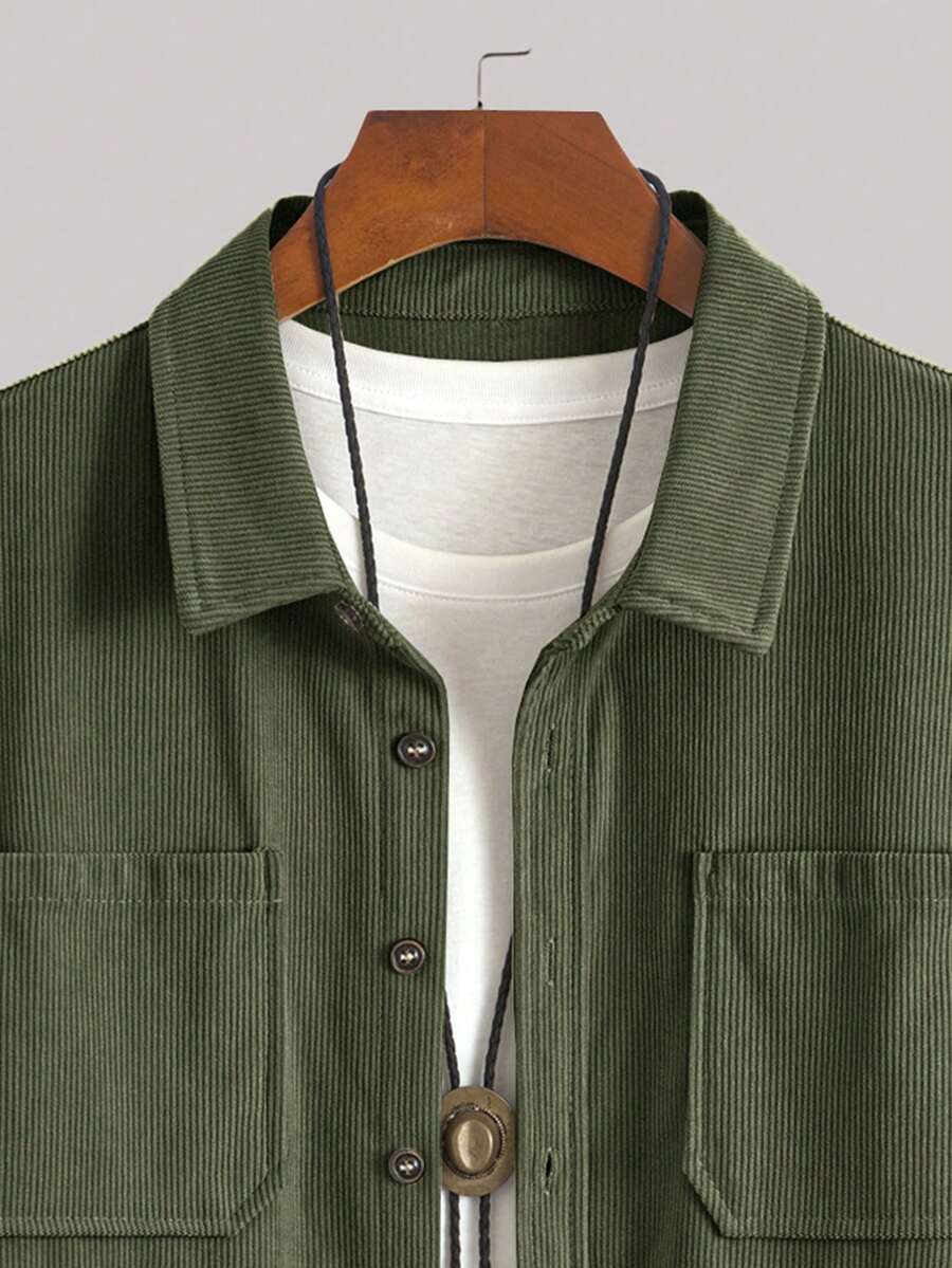 Men's corduroy button-up shacket — additional view