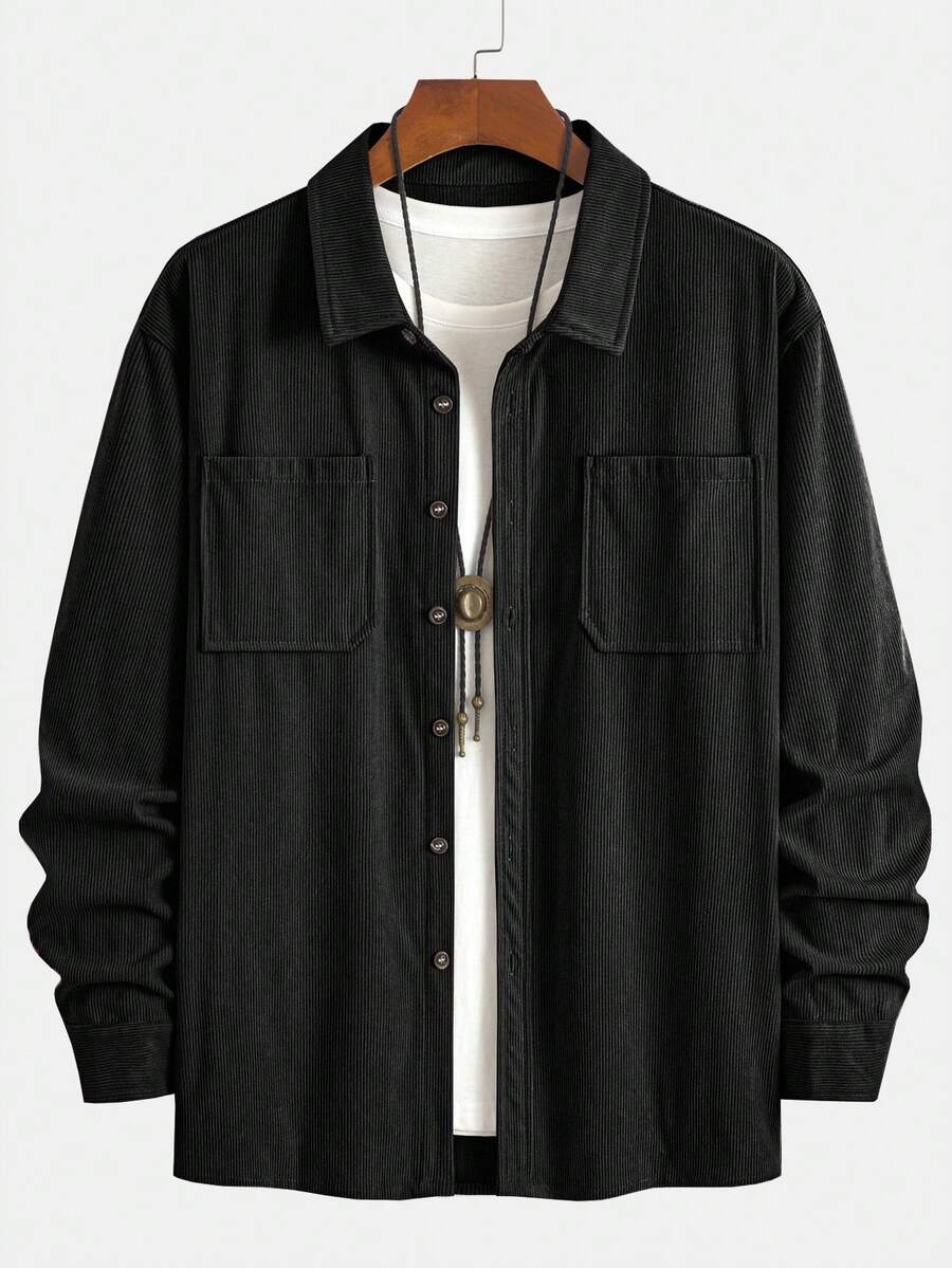 Men's corduroy button-up shacket — additional view