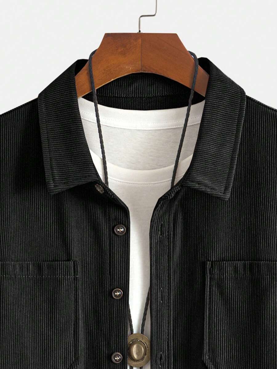 Men's corduroy button-up shacket — additional view