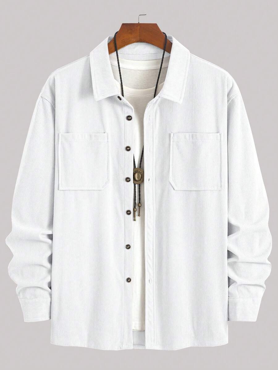 Men's corduroy button-up shacket — additional view
