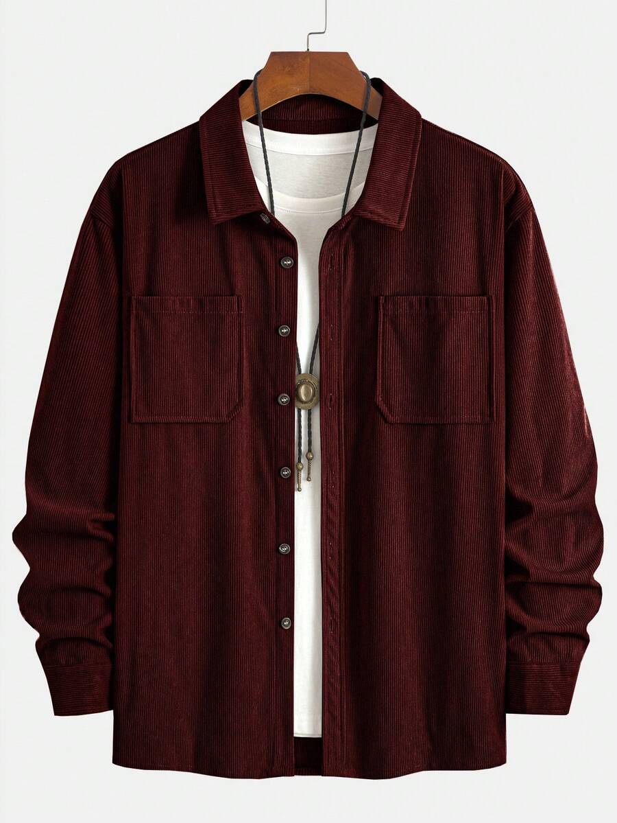 Men's corduroy button-up shacket — additional view