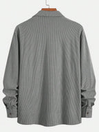 Men's corduroy button-up shacket — detail view