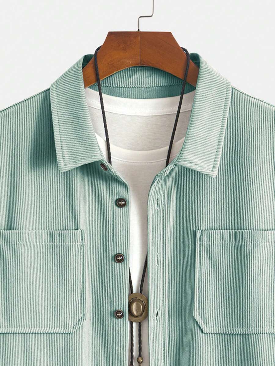 Men's corduroy button-up shacket — additional view