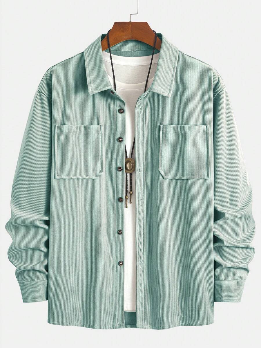 Men's corduroy button-up shacket — additional view