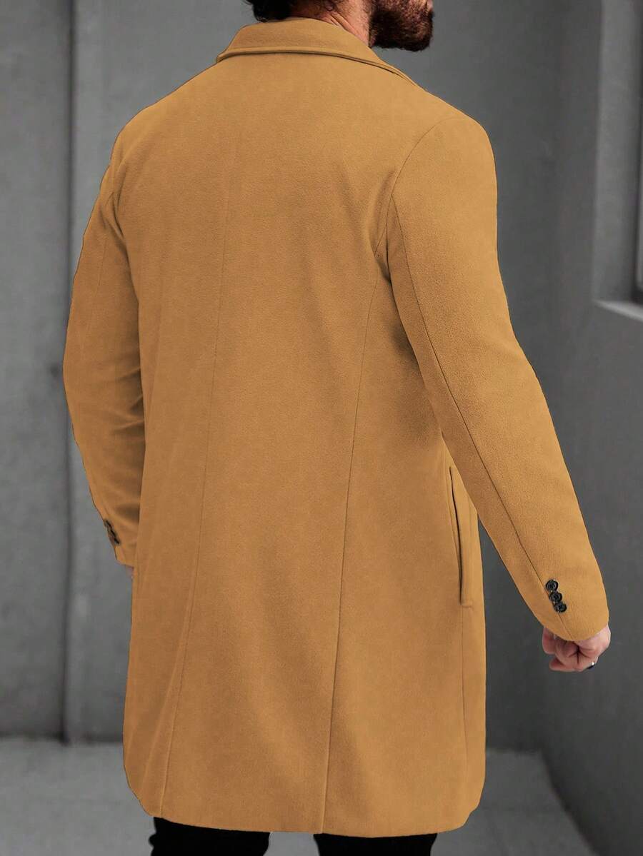 Men's button-up wool winter coat — additional view