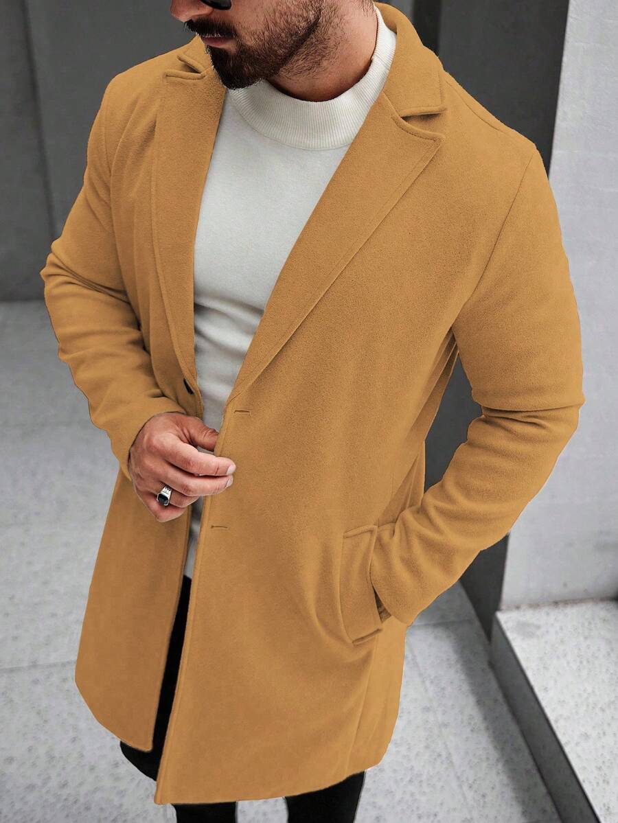 Men's button-up wool winter coat — additional view