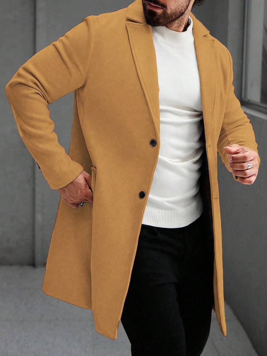 Men's button-up wool winter coat — additional view
