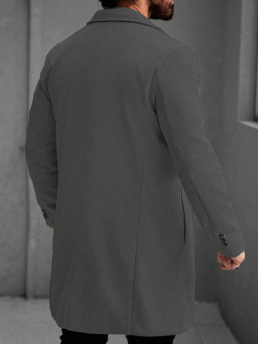 Men's button-up wool winter coat — additional view