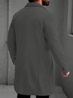 Men's button-up wool winter coat — additional view